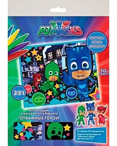 Фото - Аплікація та розмальовка на оксамиті «PJ Masks. Відважні герої»
