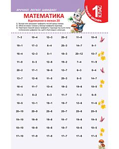 Фото - Тренажер школяра. Математика. 1 клас. Віднімання в межах 20