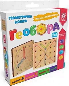 Фото - Дерев'яна геометрична дошка з резиночками 2 в 1 «Геоборд»