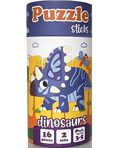 Фото - Пазли-палички в тубусі «Dinosaurs: Тиранозаврик + Трицератопс»