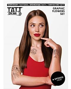 Фото - Тимчасові тату «Graphic Flowers Set»