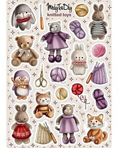 Фото - Стікер лист з наклейками «Knitted toys»