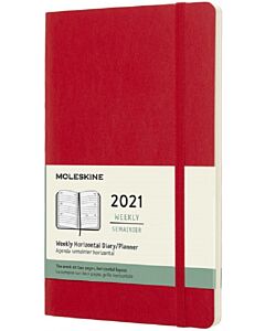 Фото - Щотижневик Moleskine 2021 горизонтальний / середній / червоний / твердий