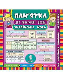 Фото - Пам'ятка для початкової школи. Українська мова. 4 клас