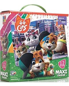 Фото - Гра настільна «Maxi пазли. 44 Cats. 44 Кошеняти. У місті»