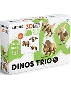 Фото - Картонний конструктор 3D-пазл 3 в 1 «Dinos Trio»