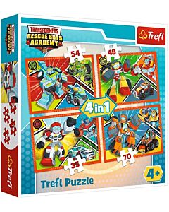 Фото - Пазли 4 в 1 «Академія Трансформерів. Боти-рятівники / Transformers Rescue Bots Academy» (207 шт.)