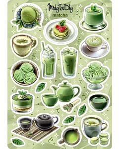 Фото - Стікер лист з наклейками «Matcha»