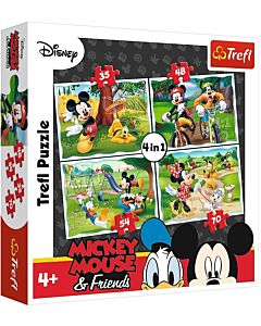 Фото - Пазли 4 в 1 «Міккі Маус. Веселі ігри в парку / Disney. Mickey Mouse»