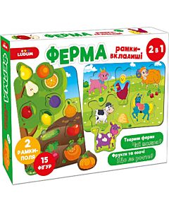 Фото - Гра настільна 2 в 1 «Ферма. Рамки-вкладиші»