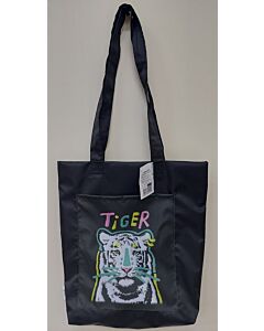 Фото - Сумка поліестер з кишенею «Neon Tiger» (чорна)