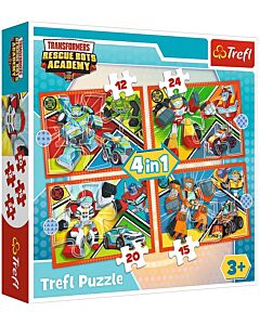 Фото - Пазли 4 в 1 «Академія Трансформерів. Боти-рятівники / Transformers Rescue Bots Academy» (71 шт.)