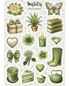 Фото - Стікер лист з наклейками «Olive Green»
