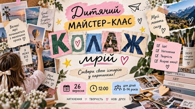 Дитячий майстер-клас «Колаж мрій»