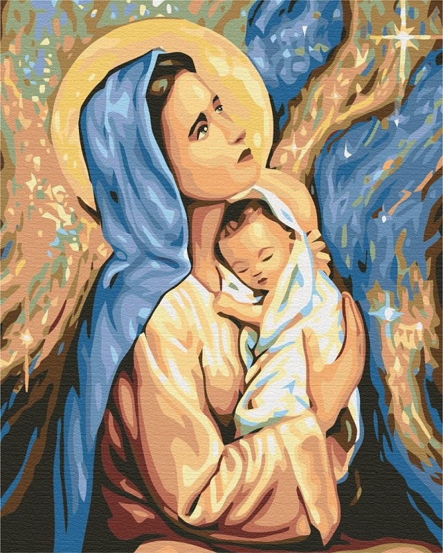 Картина за номерами на підрамнику 40*50 см «Марія і Ісус»