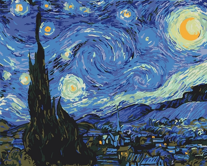 Картина за номерами на підрамнику 50*40 см «Ван Гог. Зоряна ніч»