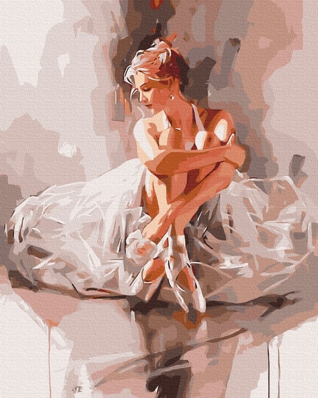 Картина за номерами на підрамнику 40*50 см «Балерина в хмаринці ніжності»