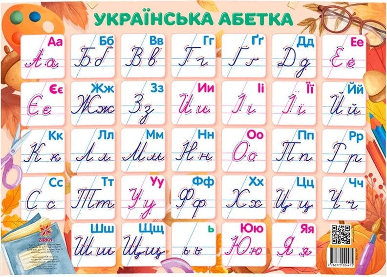 Плакат А2 «Українська абетка (прописна)»