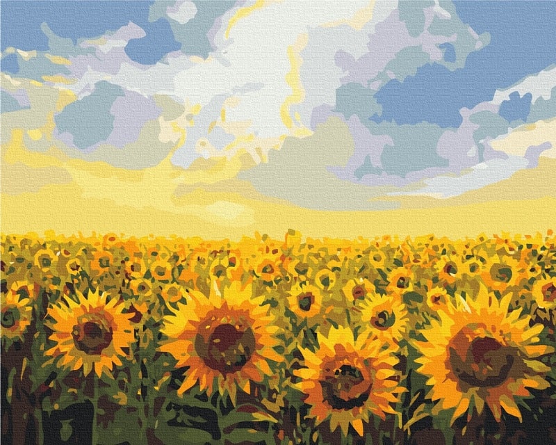 Картина за номерами на підрамнику 40*30 см «Соняшникове поле»