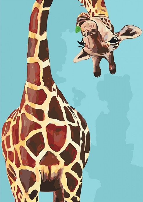 Набір для розпису за номерами на підрамнику 35*50 см «Веселий жираф»