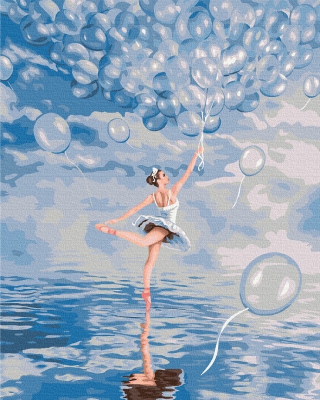 Картина за номерами на підрамнику 40*50 см «Блакитна балерина»