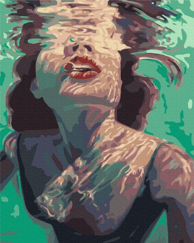 Картина за номерами на підрамнику 40*50 см «Дівчина під водою»