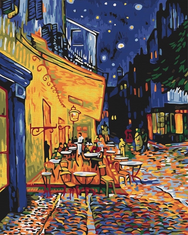 Картина за номерами на підрамнику 40*50 см «Ван Гог. Нічне кафе в Арлі»