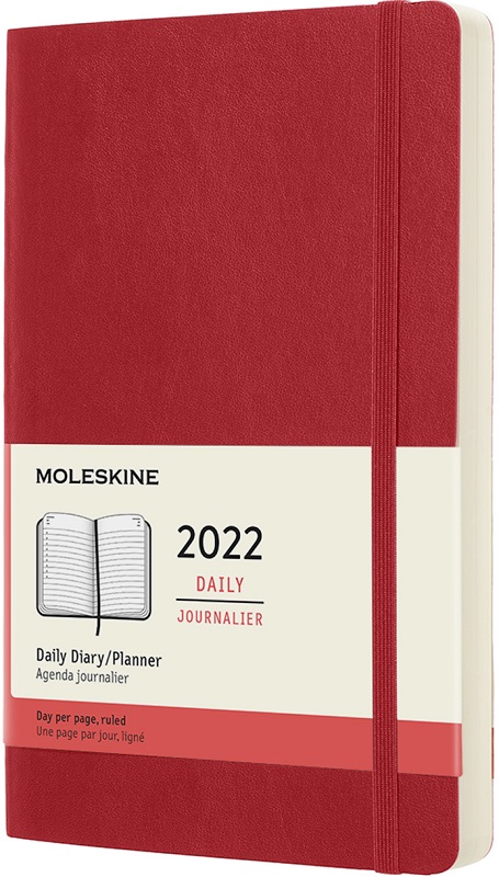 Щоденник Moleskine «Daily / Journalier» 2022 середній / червоний / твердий
