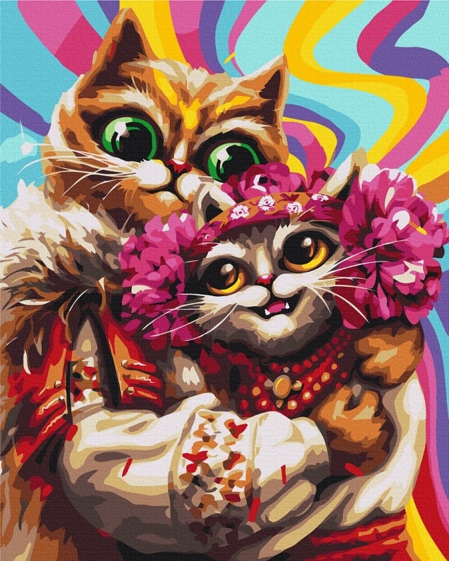 Картина за номерами на підрамнику 40*50 см «Лютневі котики»