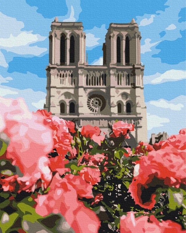 Картина за номерами на підрамнику 40*50 см «Собор Паризької Богоматері»