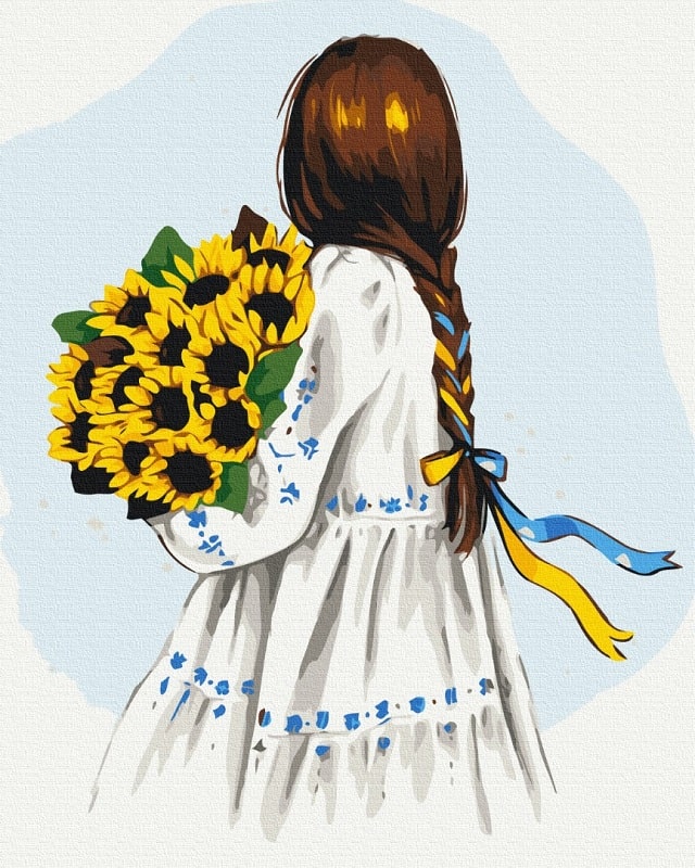 Картина за номерами на підрамнику 40*50 см «Квіти України»
