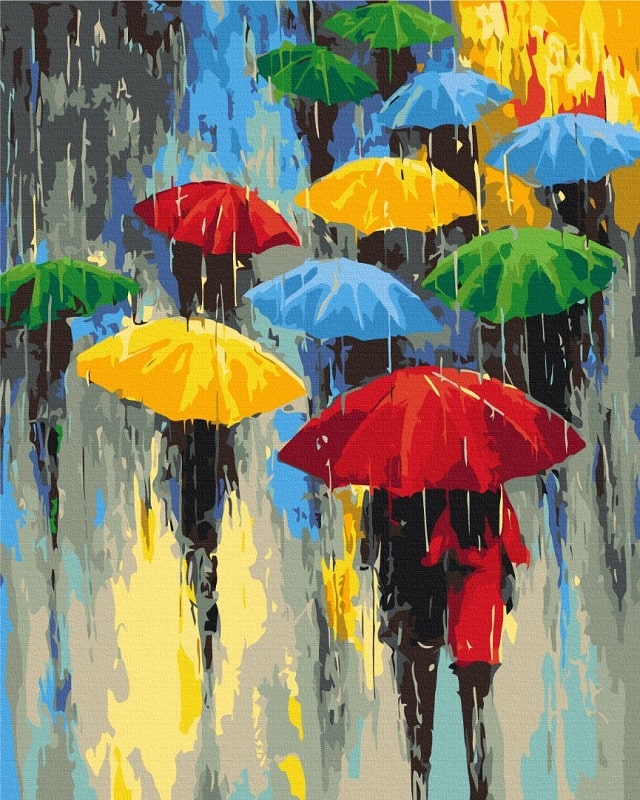 Картина за номерами на підрамнику 40*50 см «Кольоровий дощ»