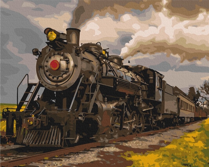 Картина за номерами на підрамнику 50*40 см «Поїзд»