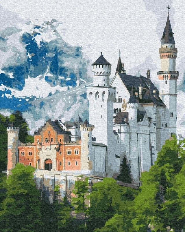 Картина за номерами на підрамнику 40*50 см «Казковий замок Нойшванштайн»
