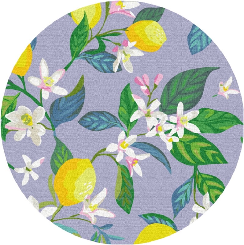 Картина за номерами на підрамнику Ø 40 см «Цвітіння лимона» (кругла, L)