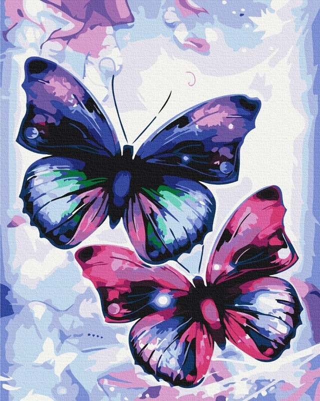 Картина за номерами на підрамнику 40*50 см «Блискучі метелики»