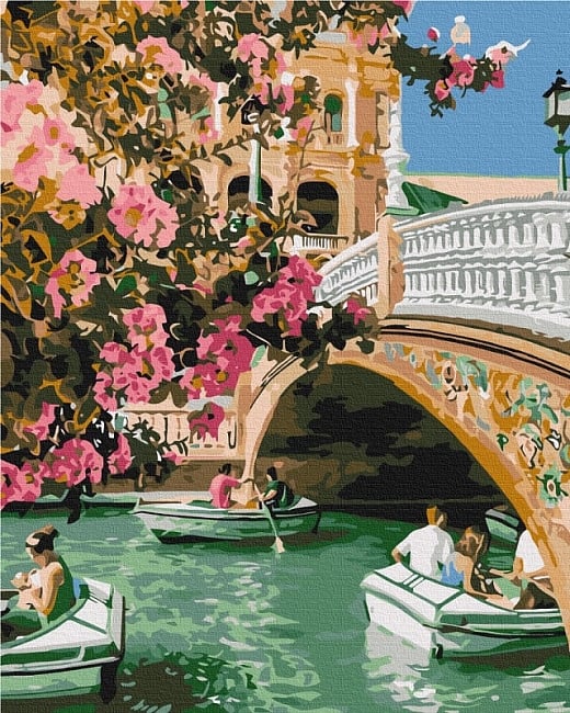 Картина за номерами на підрамнику 40*50 см «Весняна Венеція»
