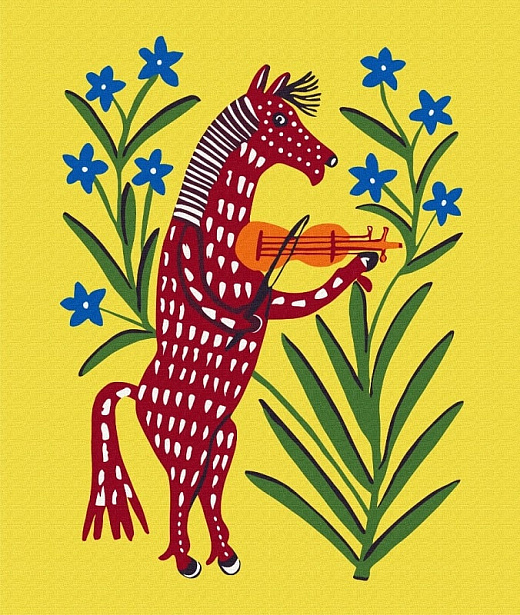 Картина за номерами на підрамнику 50*60 см «Коньок-горбуньок на скрипочці грає»