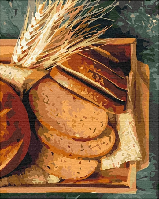 Картина за номерами на підрамнику 40*50 см «Запашний хліб»