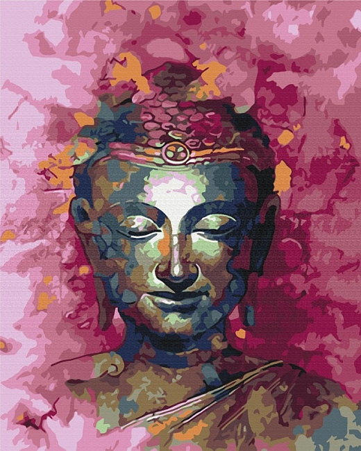 Картина за номерами на підрамнику 40*50 см «Будда в рожевих відтінках»