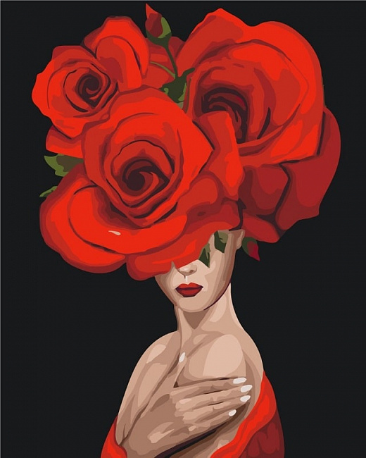 Картина за номерами на підрамнику 40*50 см «Королева троянд»