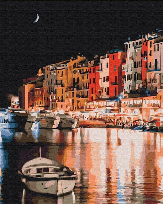Картина за номерами на підрамнику 40*50 см «Вогні нічної Італії»