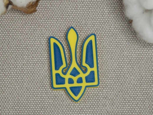 Значок «Тризуб» синьо-жовтий