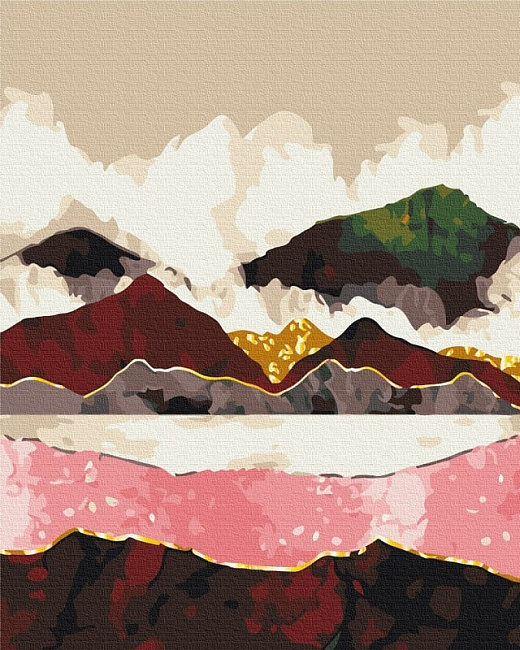 Картина за номерами на підрамнику 40*50 см «Багряні гори»