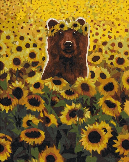Картина за номерами на підрамнику 40*50 см «Сонячний ведмедик»