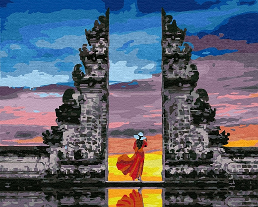 Картина за номерами на підрамнику 50*40 см «Мандрівниця на Балі»